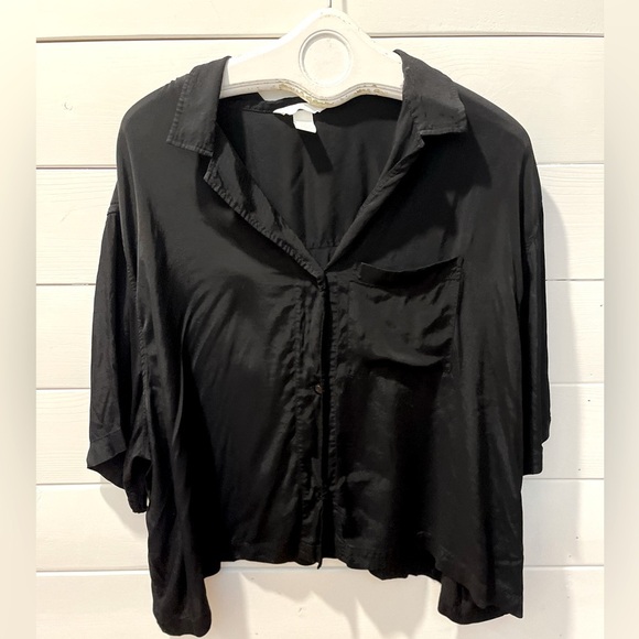 Loose black viscose shirt - H&M - Size XXL - Picture 1 of 8